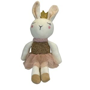 Spark Create Imagine Sleeping Bunny Ballerina 18" Knit Plush Stuffed Animal Ratt